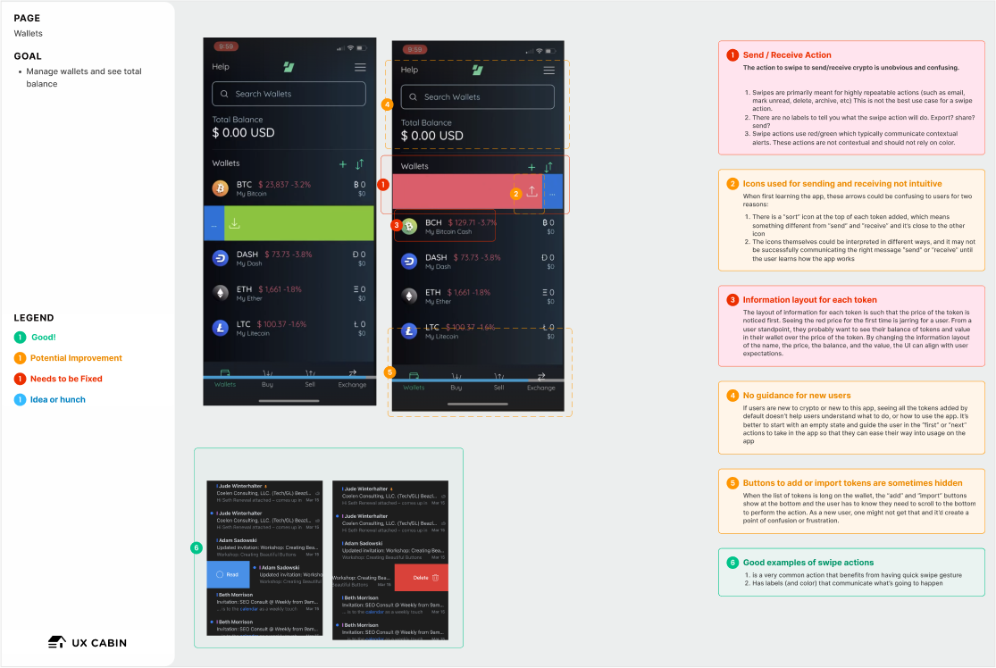 UX Audit report example - desktop view
