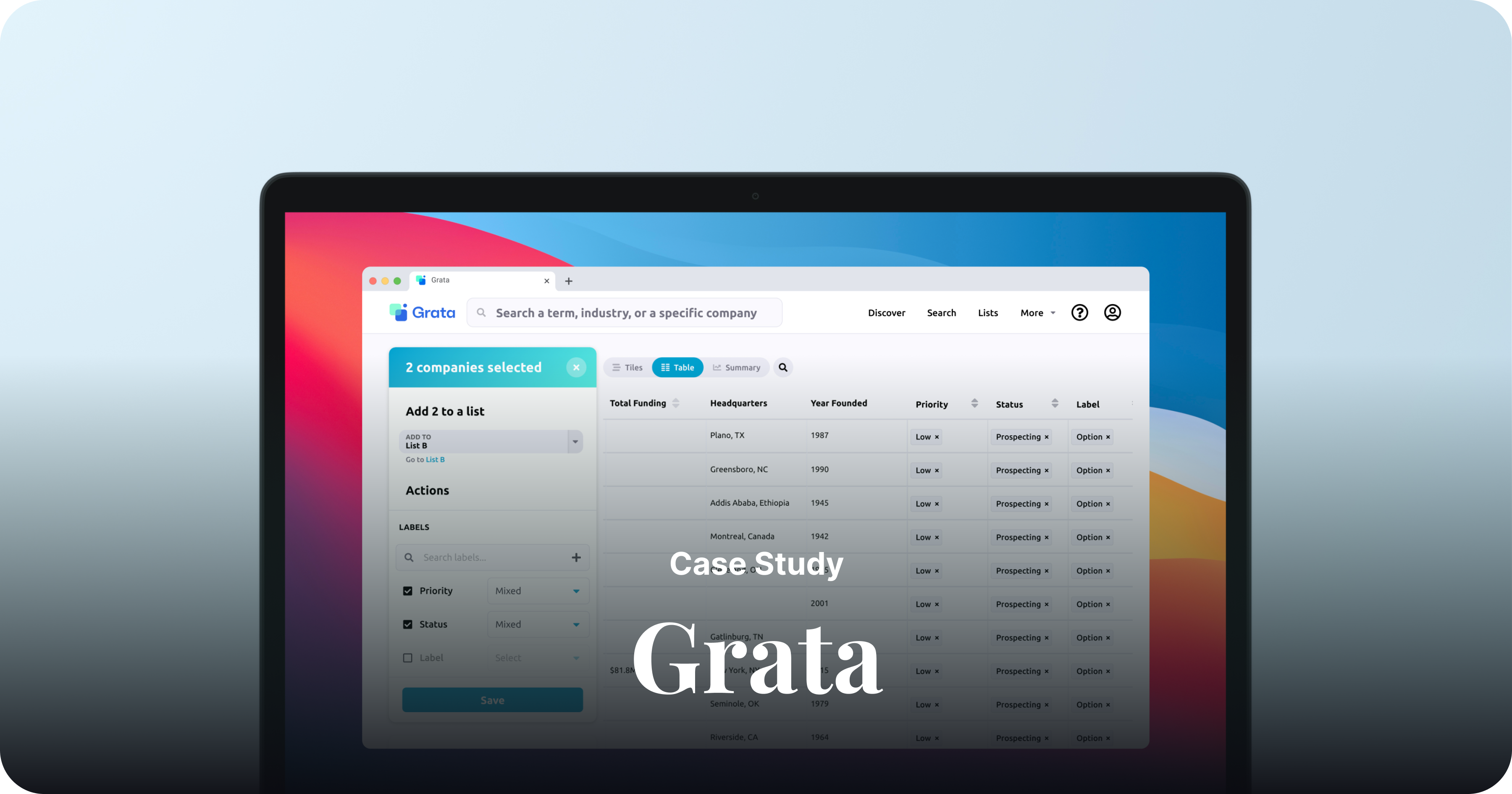 Grata Lead Sourcing Web App