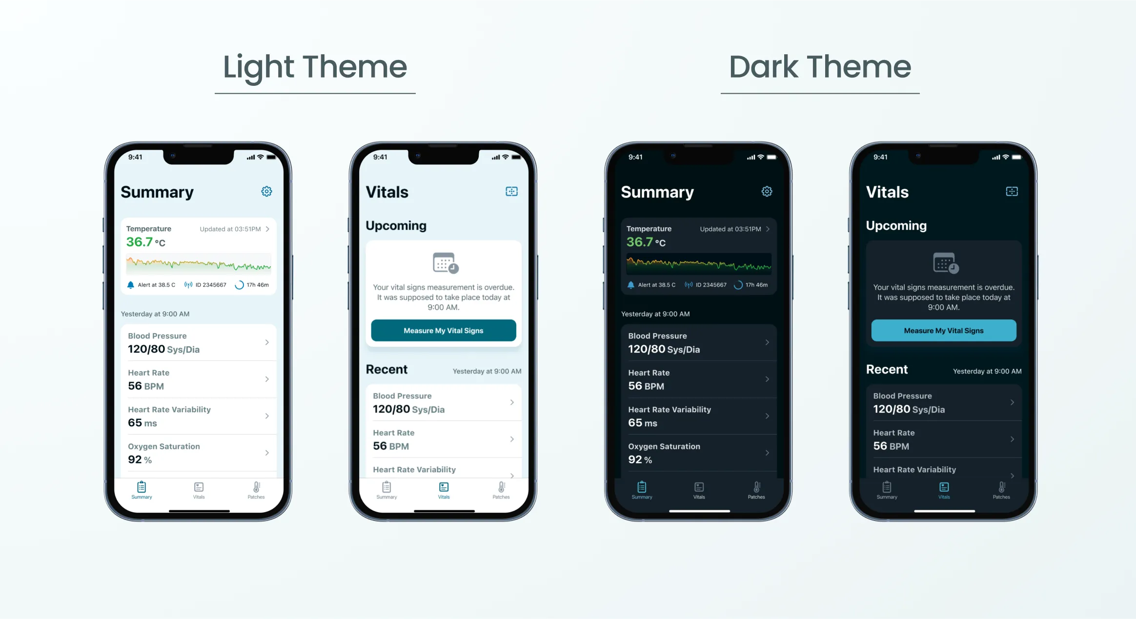 Mobile light and dark modes