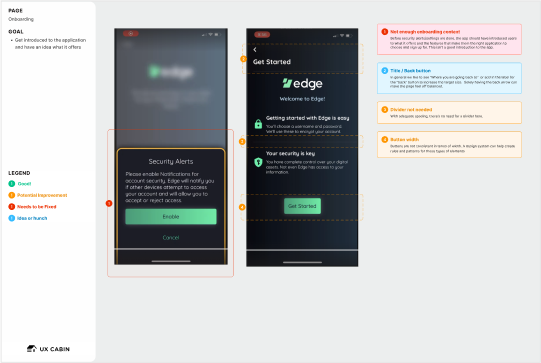 UX Audit report example - mobile view