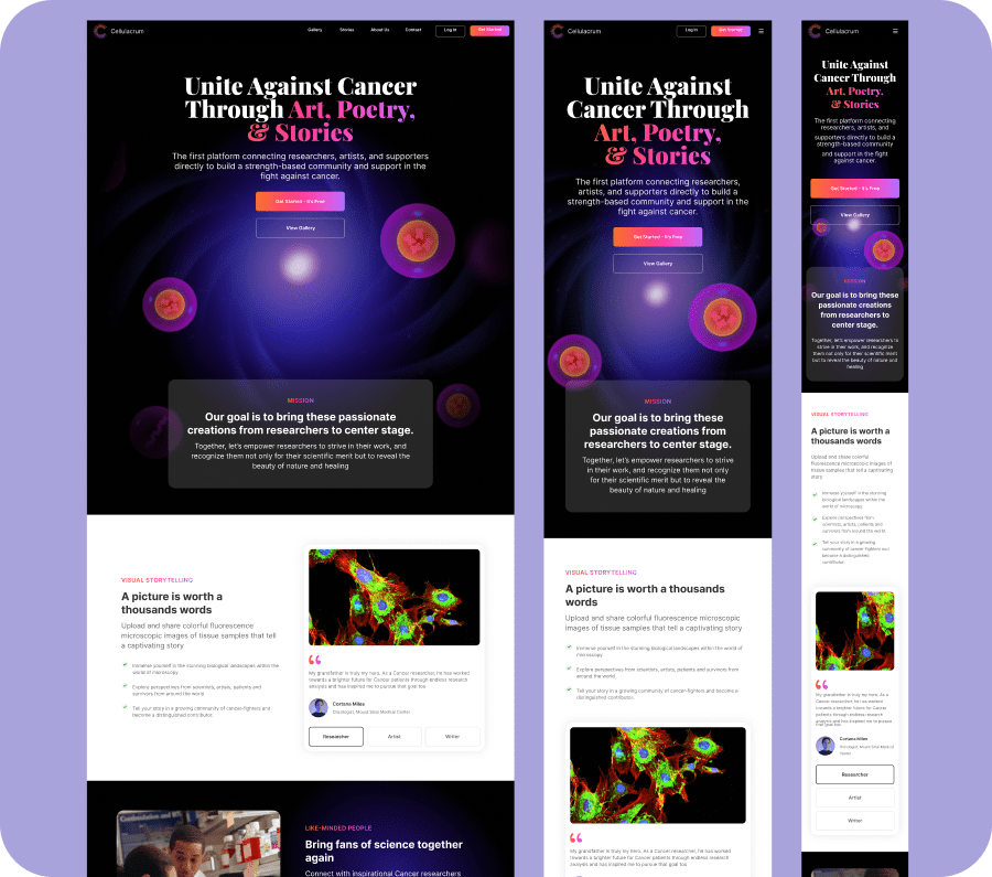 Landing page design