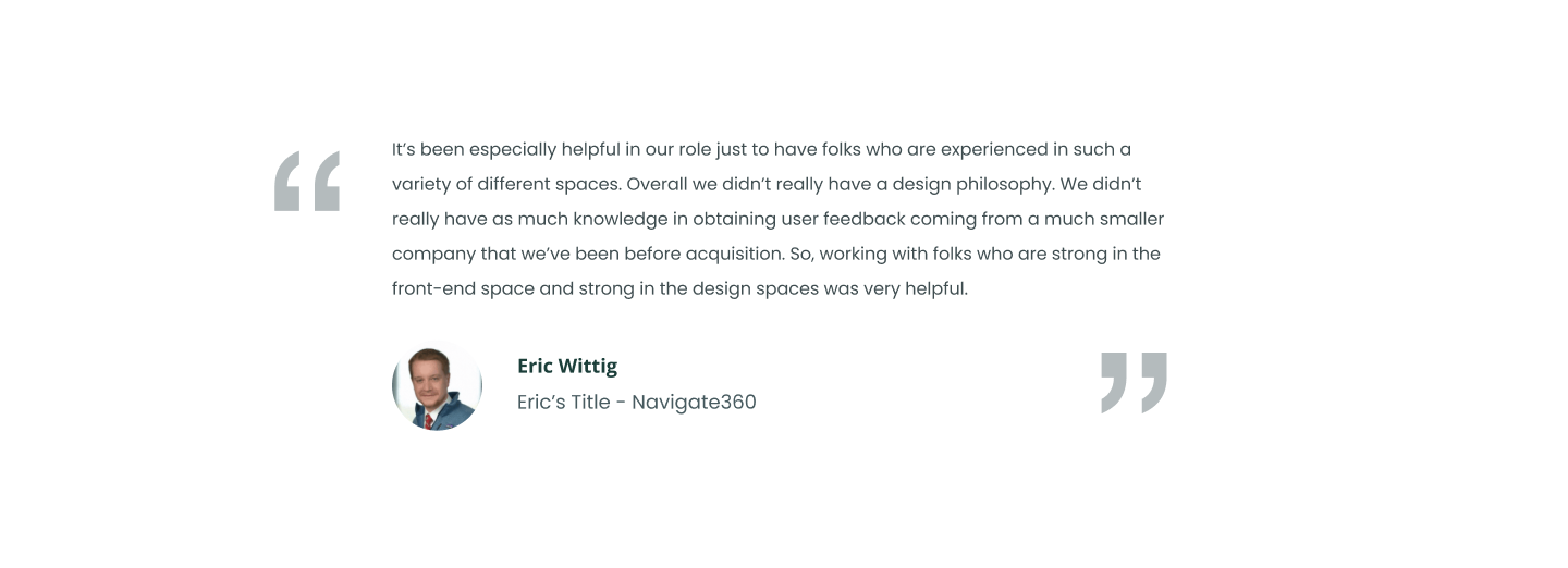 Client testimonial