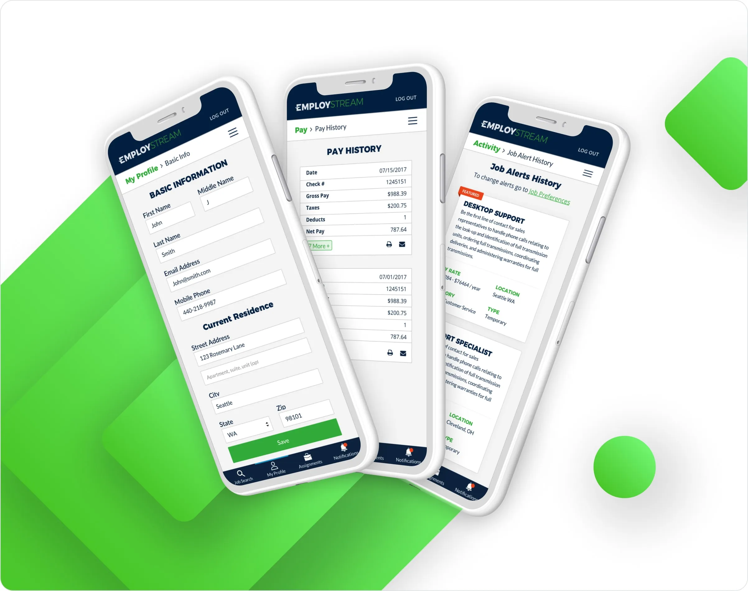 EmployStream final designs