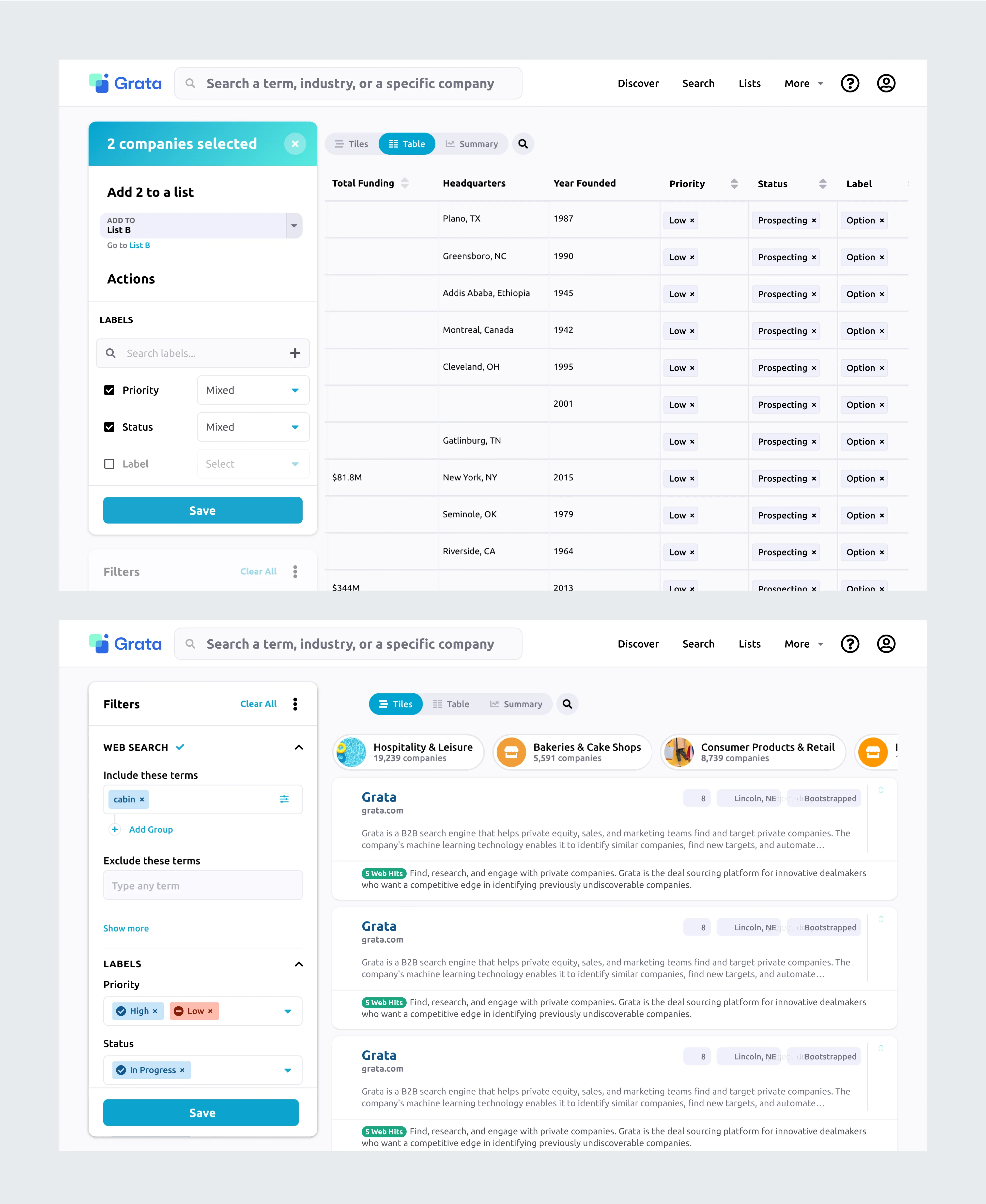 Lists feature