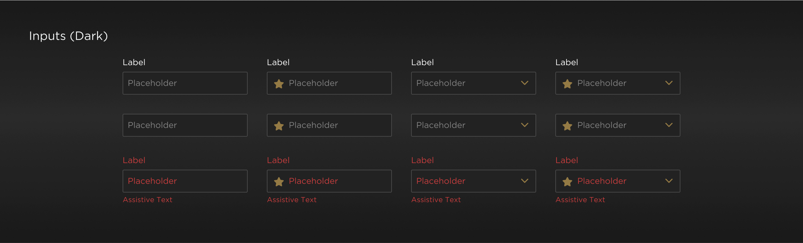 Dark mode inputs