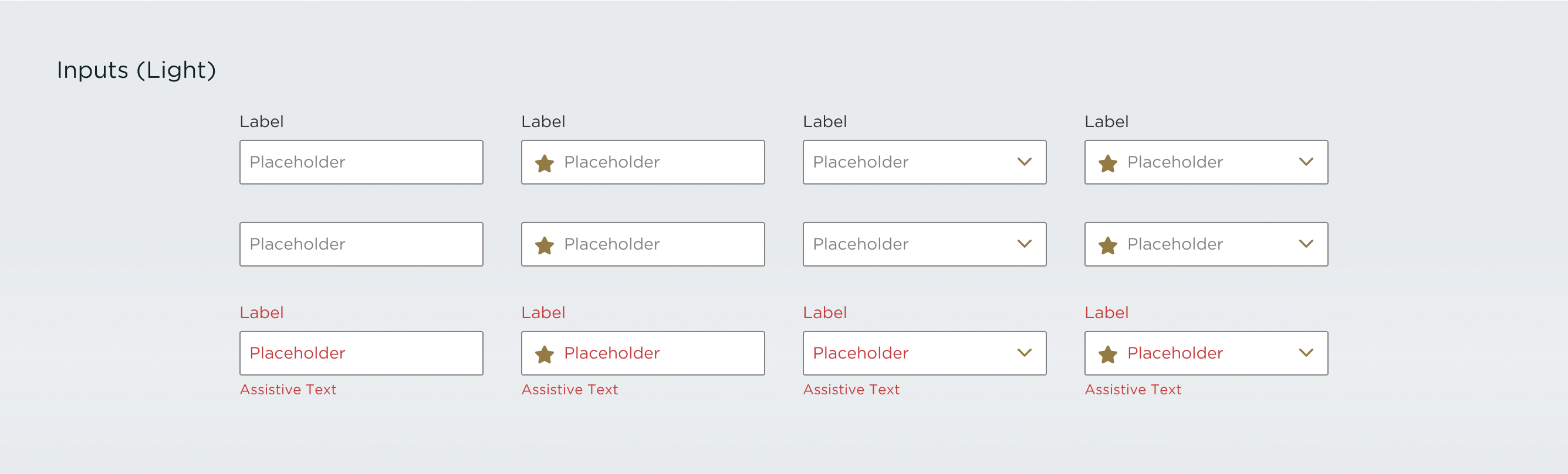 Light mode inputs