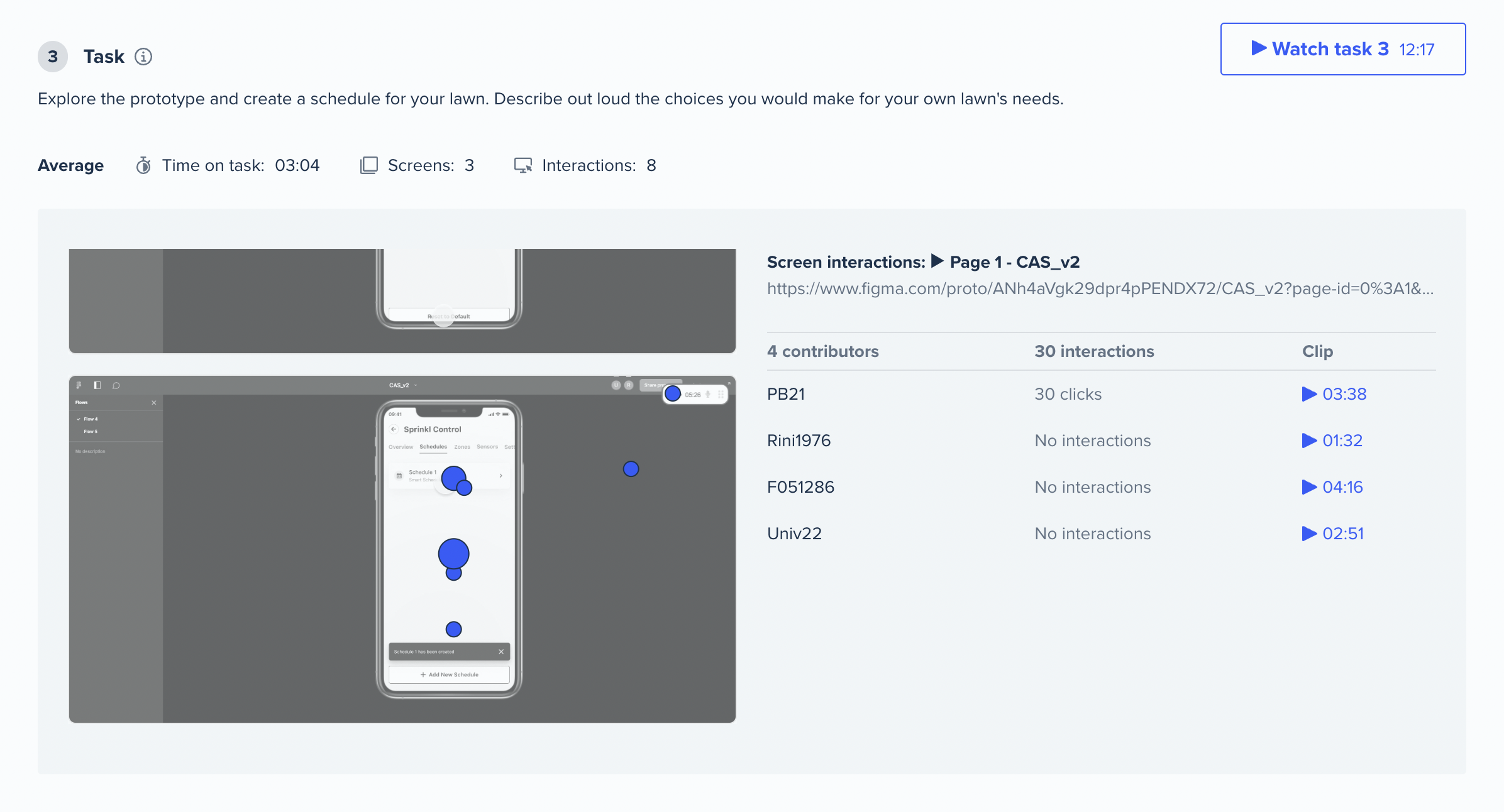 Usability testing session