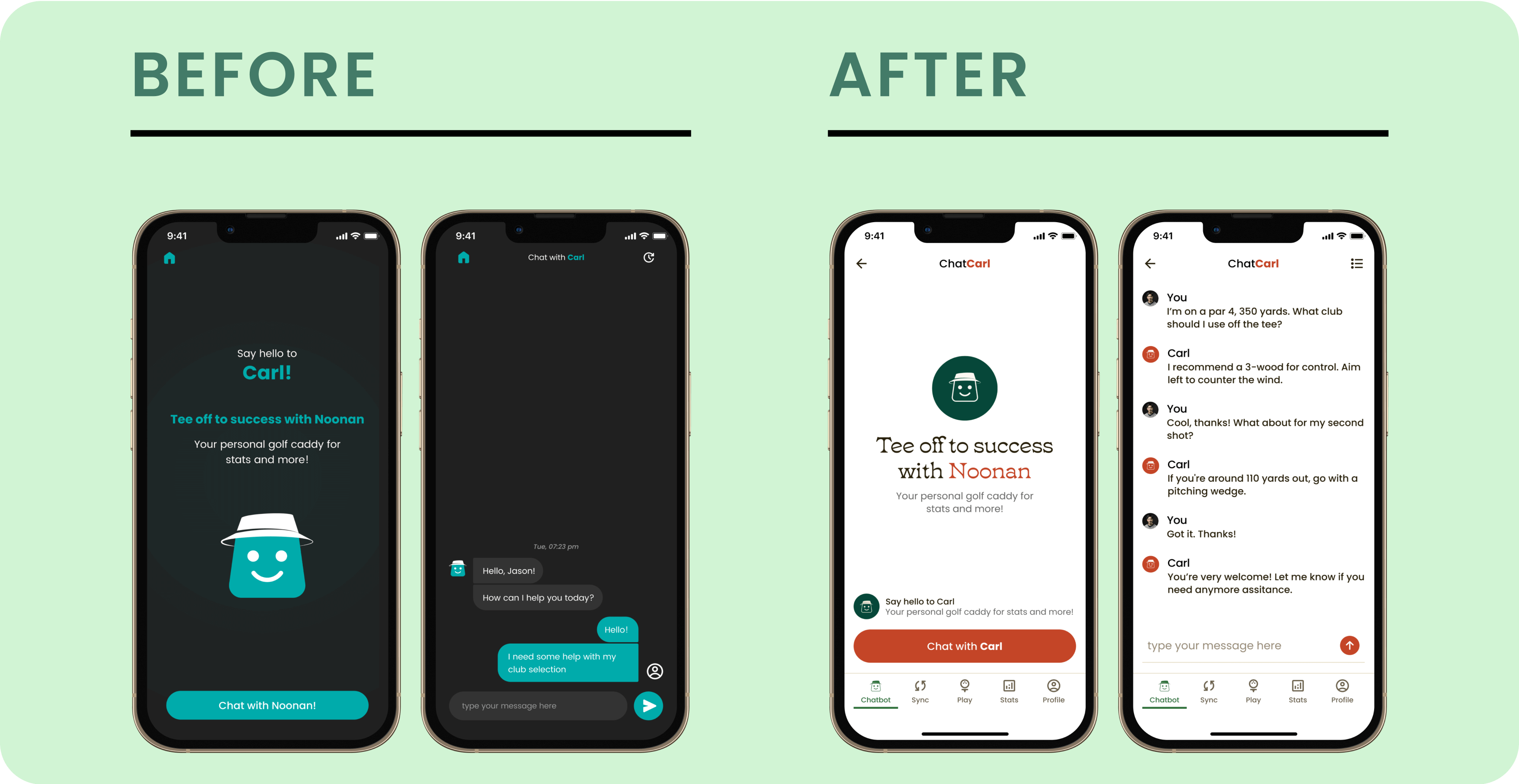 Carl AI chat before and after