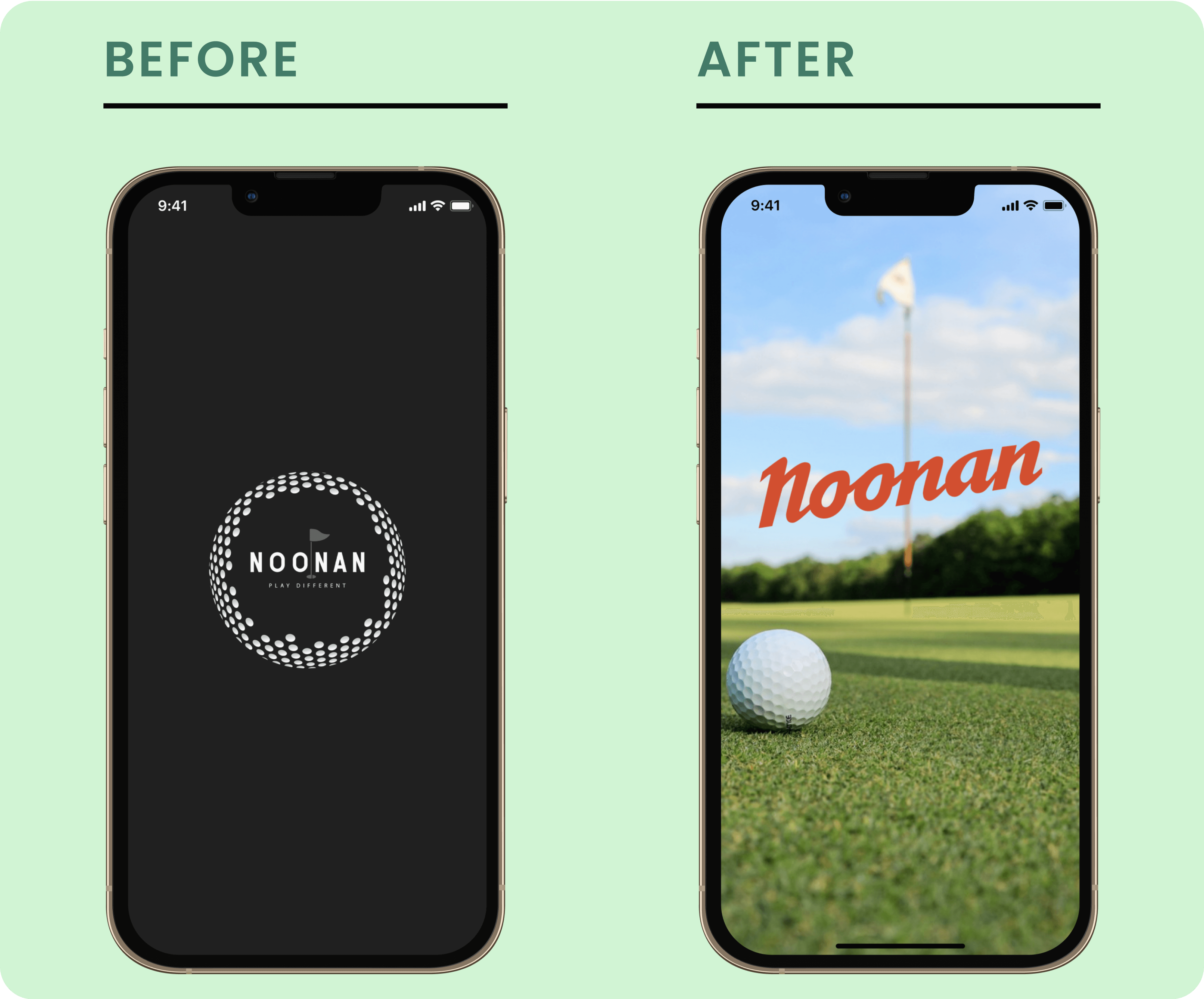 Splash screen before and after