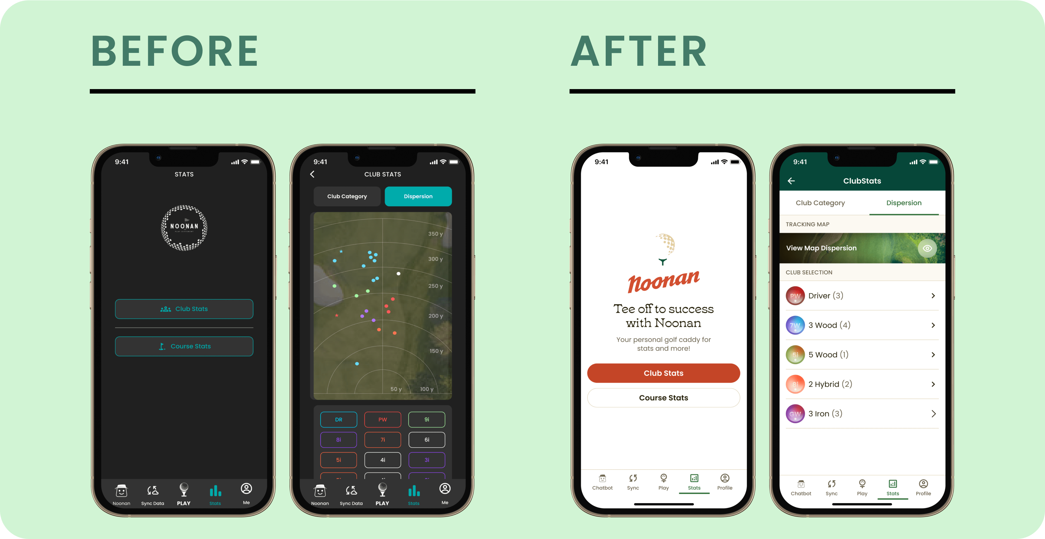 Stats screen before and after