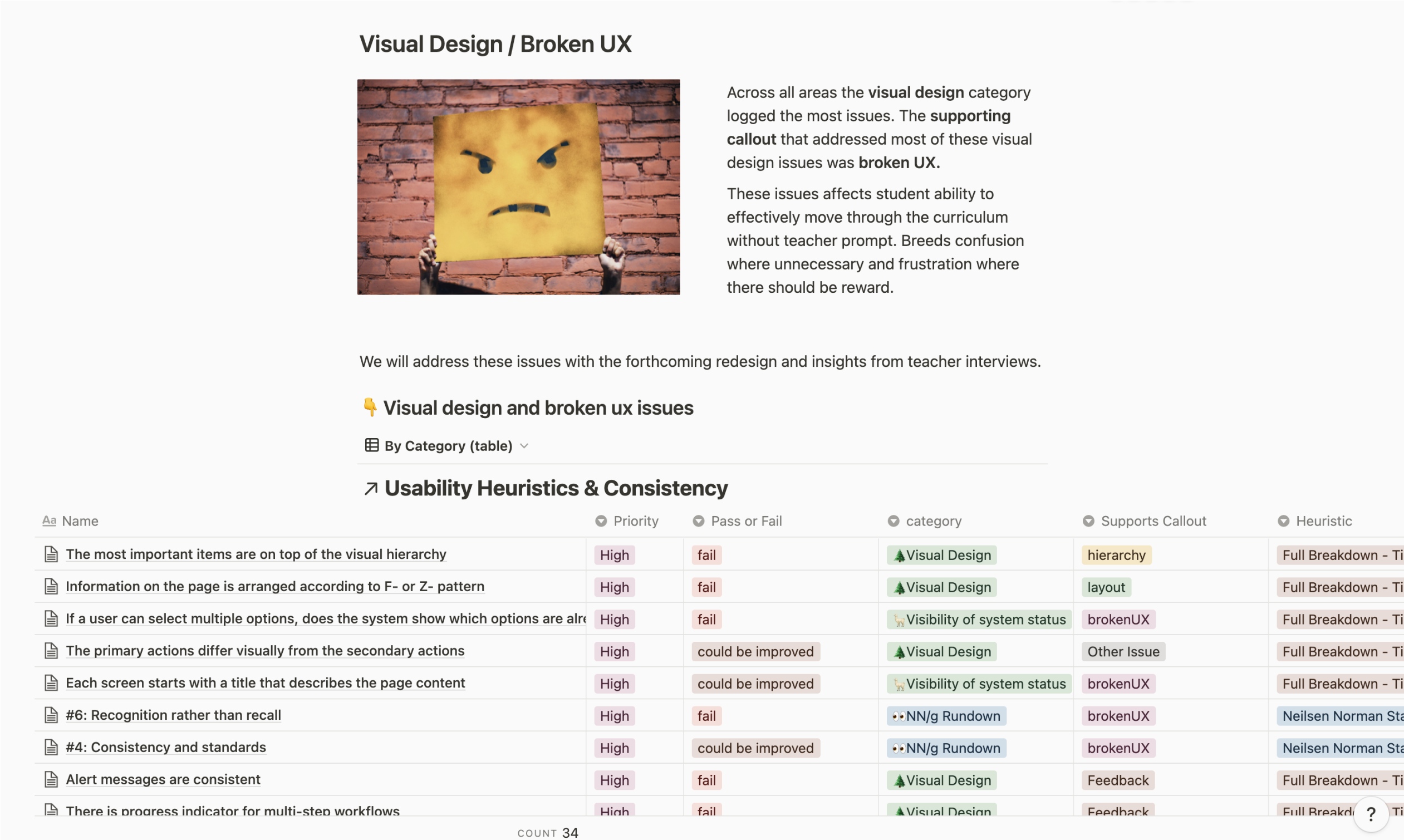 User interview notes