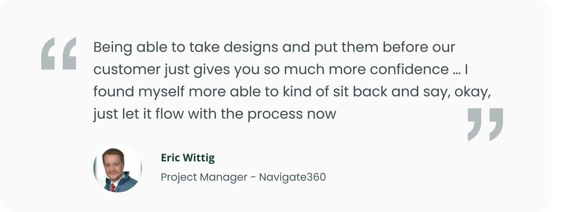 Client testimonial