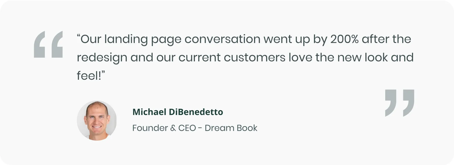 Client testimonial